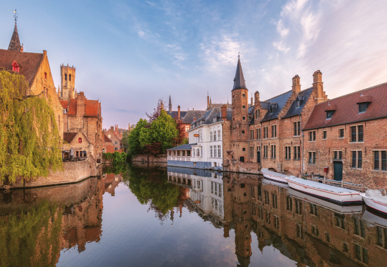 Sunrise in Bruges, Belgium